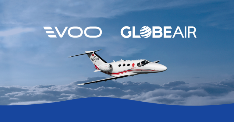 Globeair announcement graphics 2500x1306 1 Press,Media Room,VOO VOO and GlobeAir Partner to Revolutionize Business Jet Chartering with Instant Booking Technology