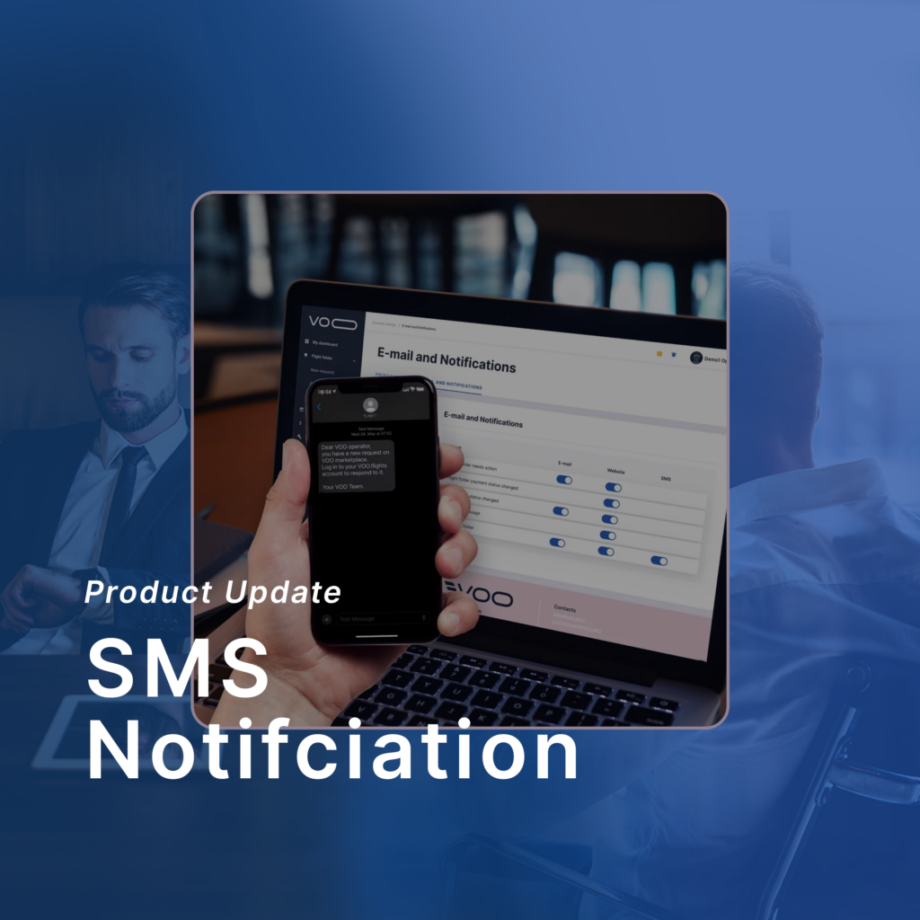 SMS Notification product updates,charter,booking,time Product updates