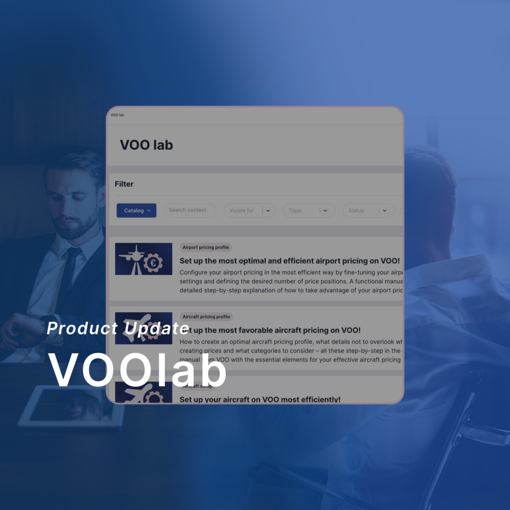 VOOlab product updates,charter,booking,time Product updates