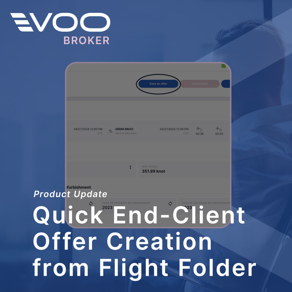 End client offer from flight folder product updates,charter,booking,time Product updates